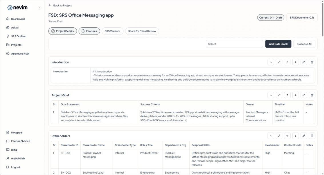 Project details added from outline